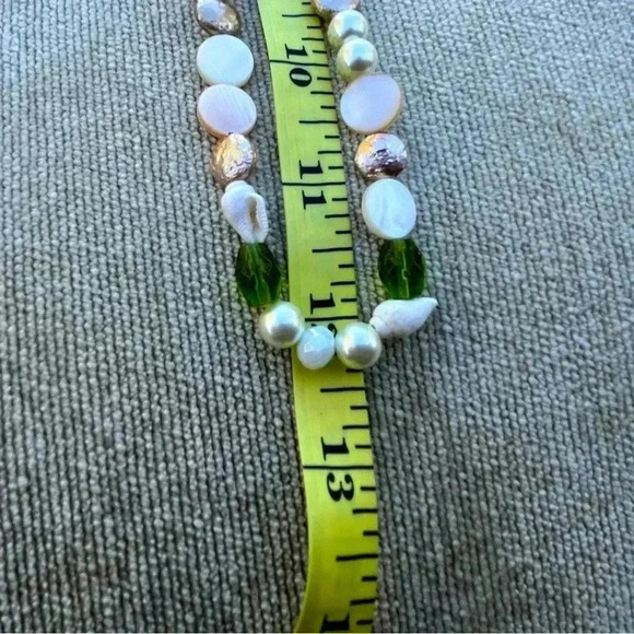 Artisan Ocean Soup Necklace • Shell Glass Faux Pearl - Picture 4 of 5